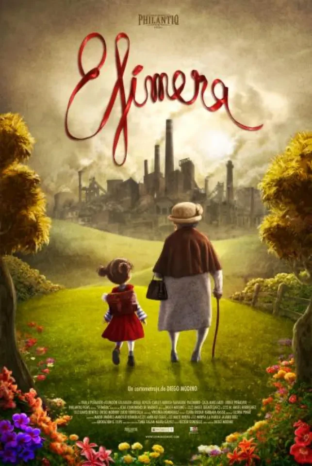 Cartel oficial de Efímera — niña y abuela silueteadas